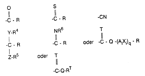 wherein R, RT, R4, R5, R6, Y, T, Z, Q, Ai, Xi and q are as defined below; or R1 and R2 are joined...