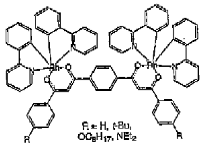 For the iridium complex, the structure can be assumed to be identical except that the rhutenium...