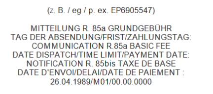 2. Notification suivant la règle 85bis(1) CBE (taxe de...