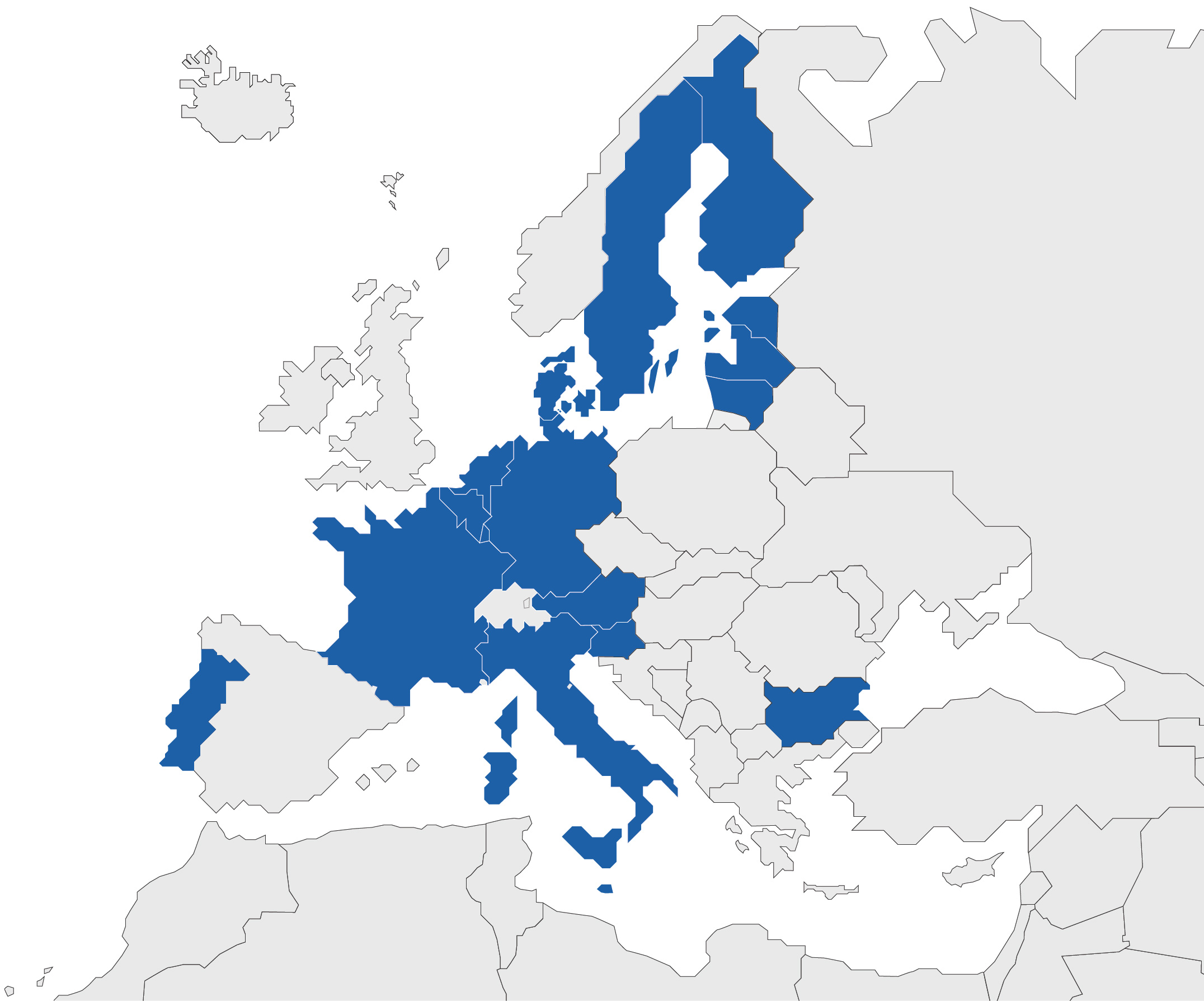 États actuels participant au brevet unitaire (17) - Source EPO.org