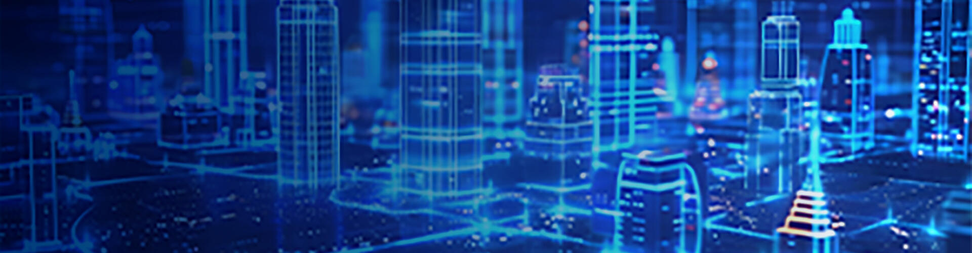 Euronews visual showing skyscrapers in blue light