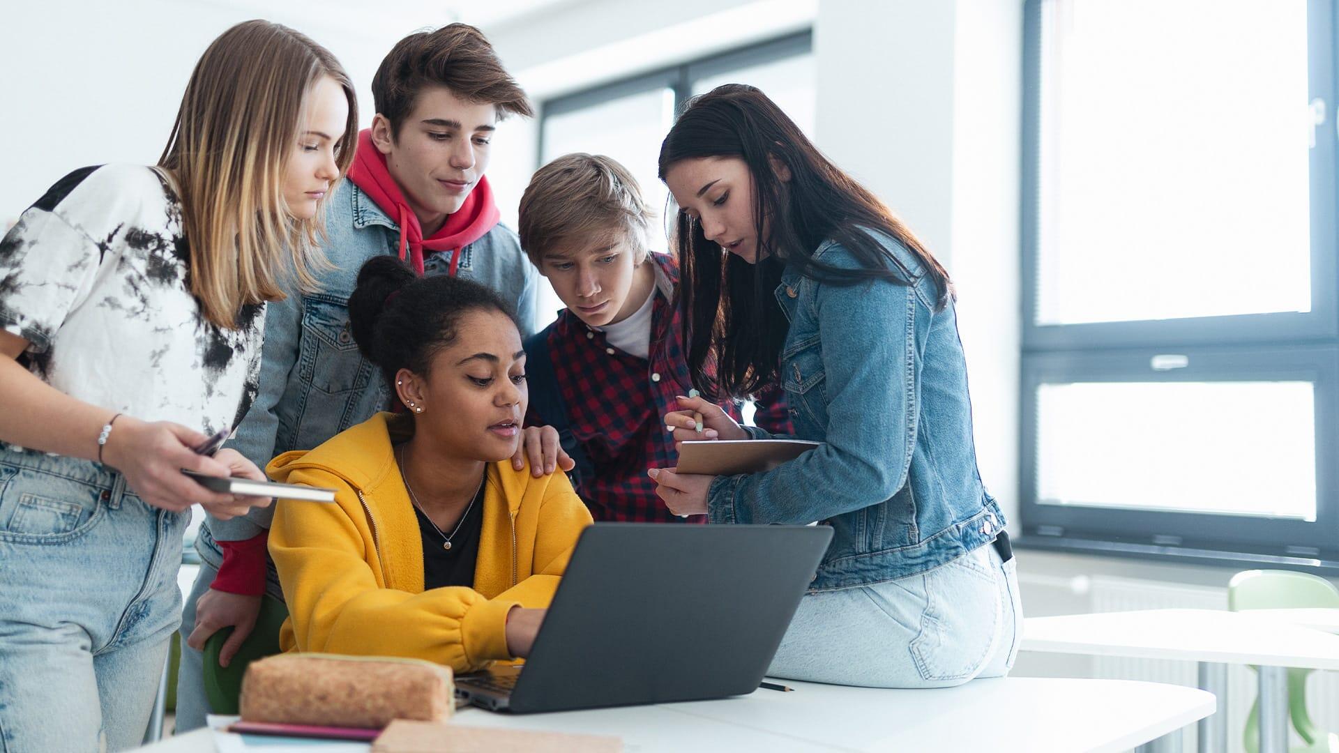 Children at the ages of 15-16 years exploring science