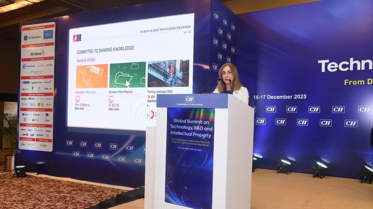 EPO CSO Roberta Romano-Götsch addressing the public during the CII Global Summit 2025  
