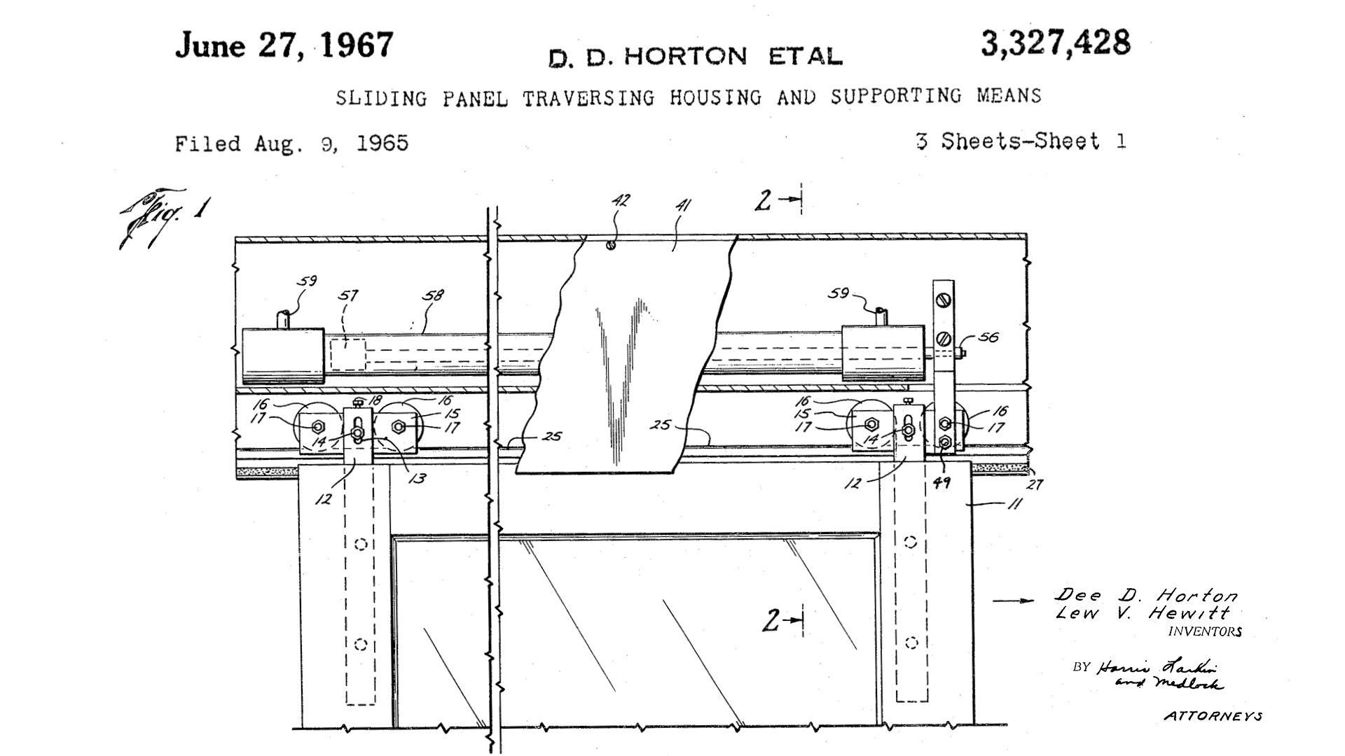 Patent document for automatic doors - (patented in 1967) 