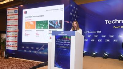 EPO CSO Roberta Romano-Götsch addressing the public during the CII Global Summit 2025  