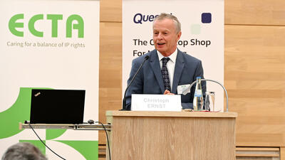 EPO Vice-President Christoph Ernst speaking at the ECTA conference