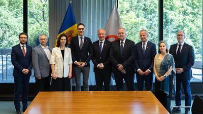 Representatives of the State Agency on Intellectual Property of the Republic of Moldova (AGEPI), European Patent Organisation and European Patent Office (EPO) at the EPO headquarters in Munich on 1 June 2026