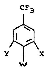 dans laquelle W est un groupe amino, X un groupe bromo, et Y un groupe chloro, ou W est un groupe...